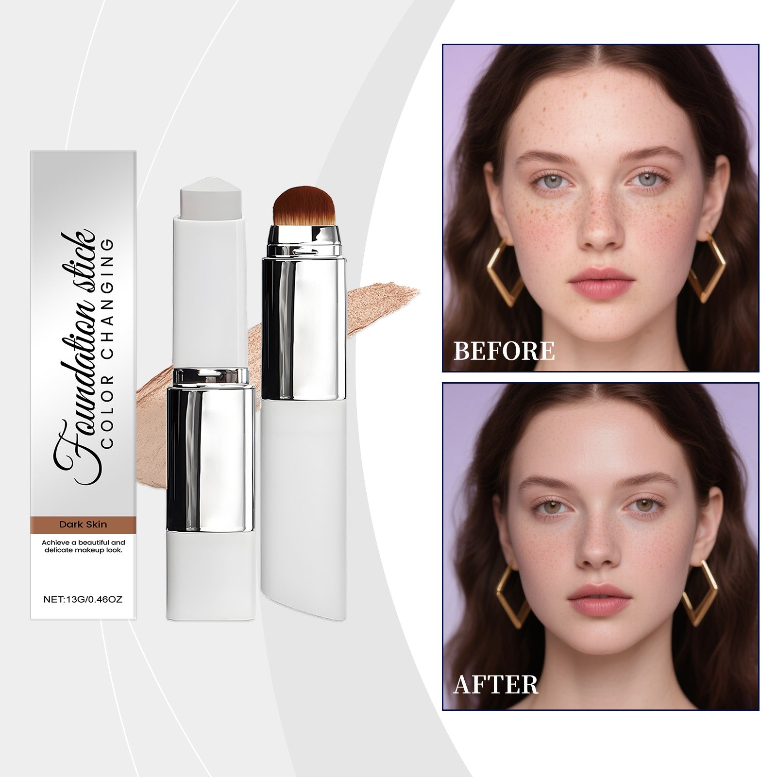2-en-1 Color Changing Foundation Stick Deep Skin Tone
