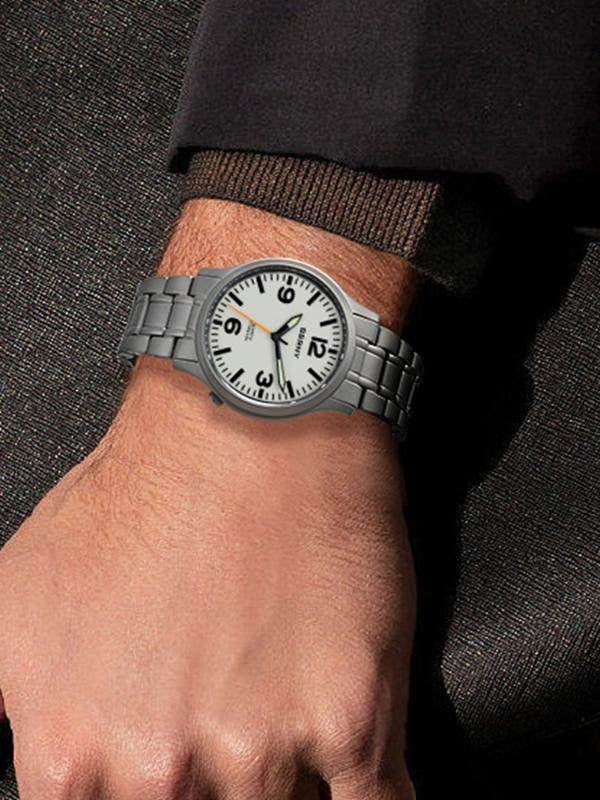 Bernie Hommes Imperméable Haute Lumineuse Titane Alliage Montre Quartz