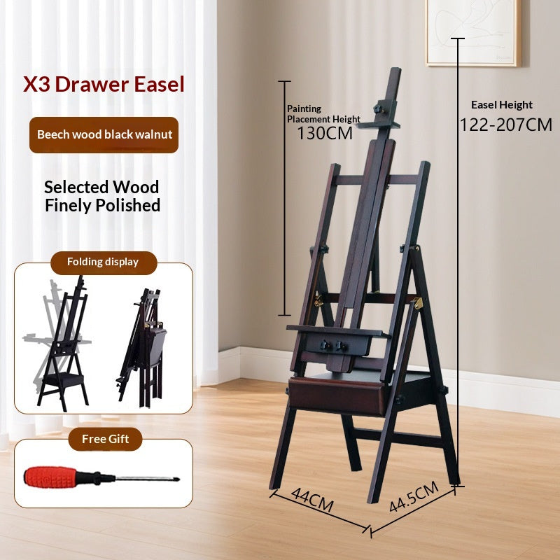 Art spécifique Beechwood Tiroir Easel pliable