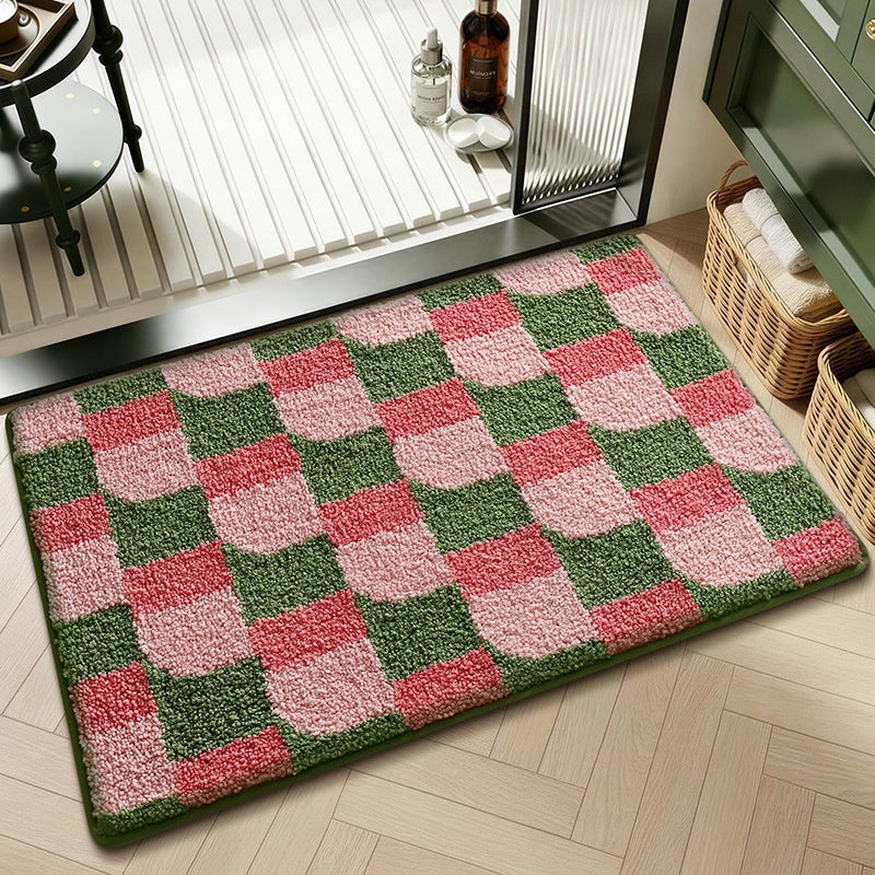 Tapis de sol géométrique non glissant, absorbant l'eau
