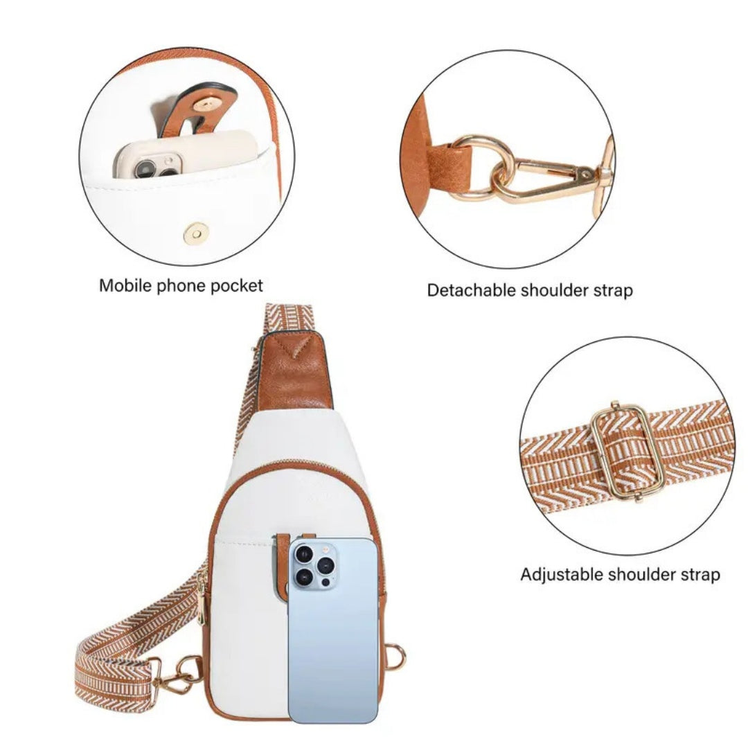 Uniquement prise de soi---Sling Sac pour femmes Crossbody Fanny Packs pour femmes cuir Sling poitrine