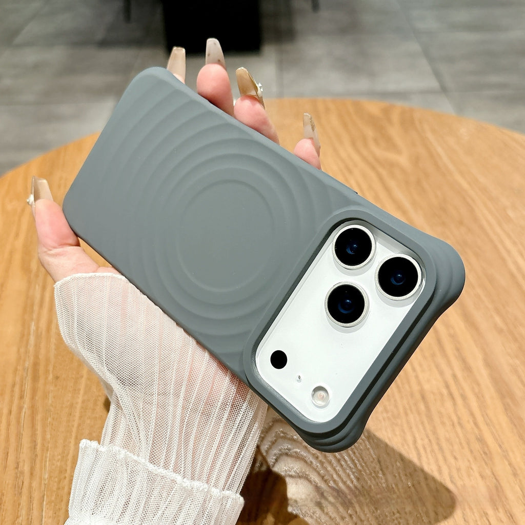 Wave Ripple Motif Aspiration magnétique Cas de téléphone liquide Silicone simple