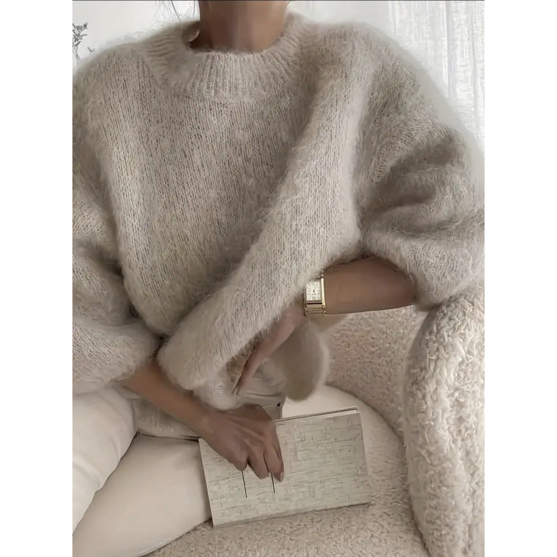 Style européen et américain Cross Border Printemps été Versatile Lazy Style Solid Color Lo
