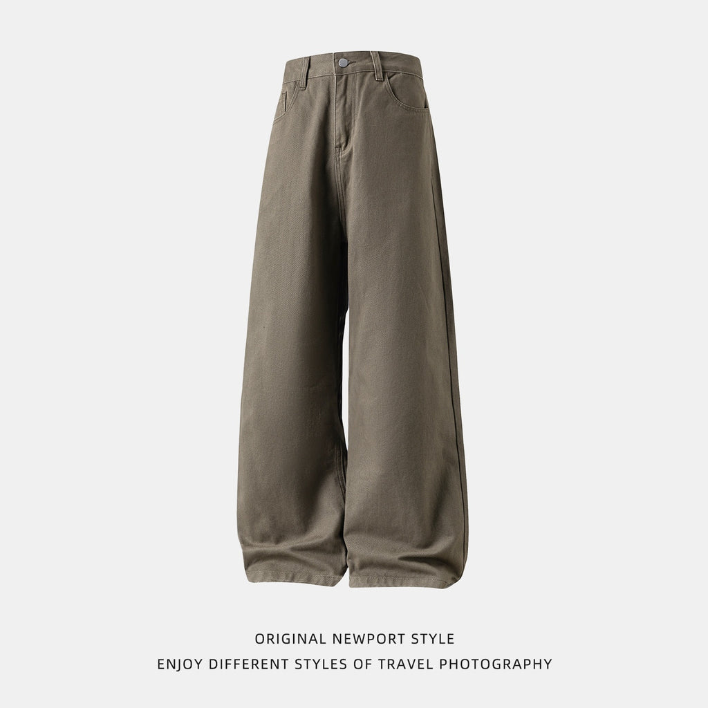 Pantalon semi-élastique semi-élastique retro en coton pour hommes