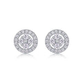 S925 Boucles d'oreilles rondes en argent sterling Halo Sterling