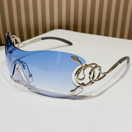 Lunettes de soleil en forme de cobra Sporty Rimless Coupe latérale