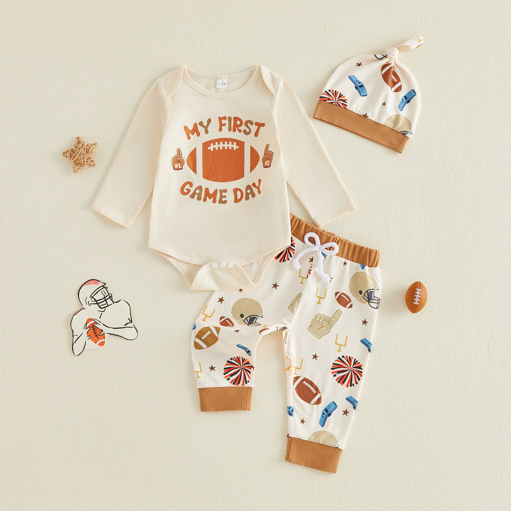 Tee-shirt en coton à manches longues pour bébé et tout-petit avec une impression rugby