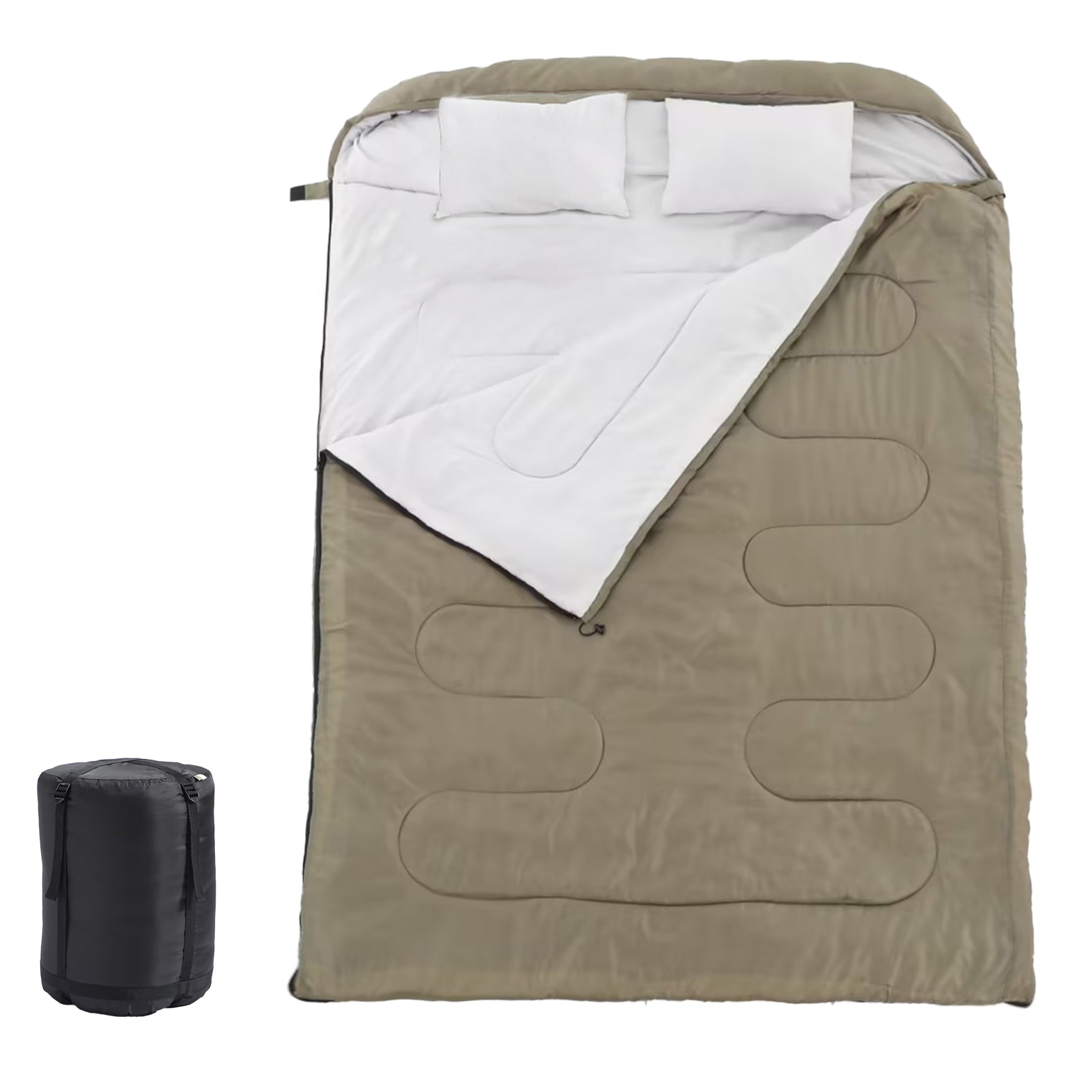 Sac de couchage deux fois chaud avec oreiller