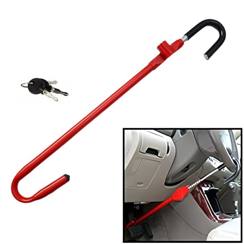 Volant de voiture à pédale serrure antivol dispositif Twin Crochet avec 2 clés rouge