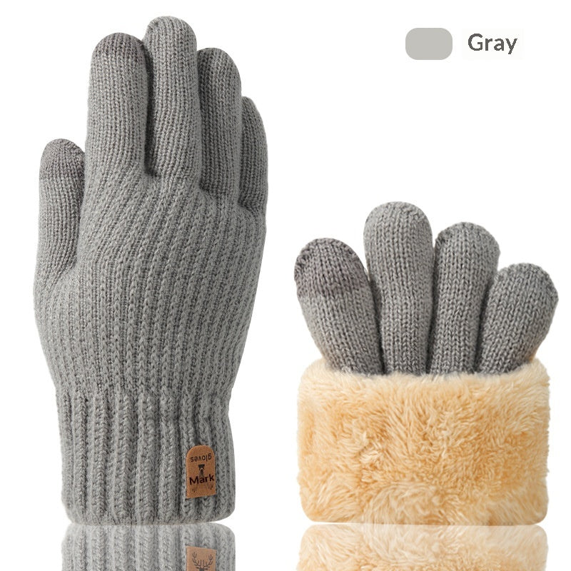 Gants à écran tactile d'automne et d'hiver pour les hommes avec doublure en polaire