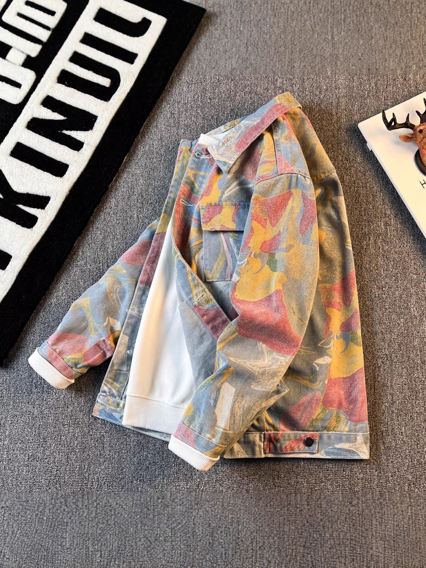 Veste en Denim Graffiti pour hommes