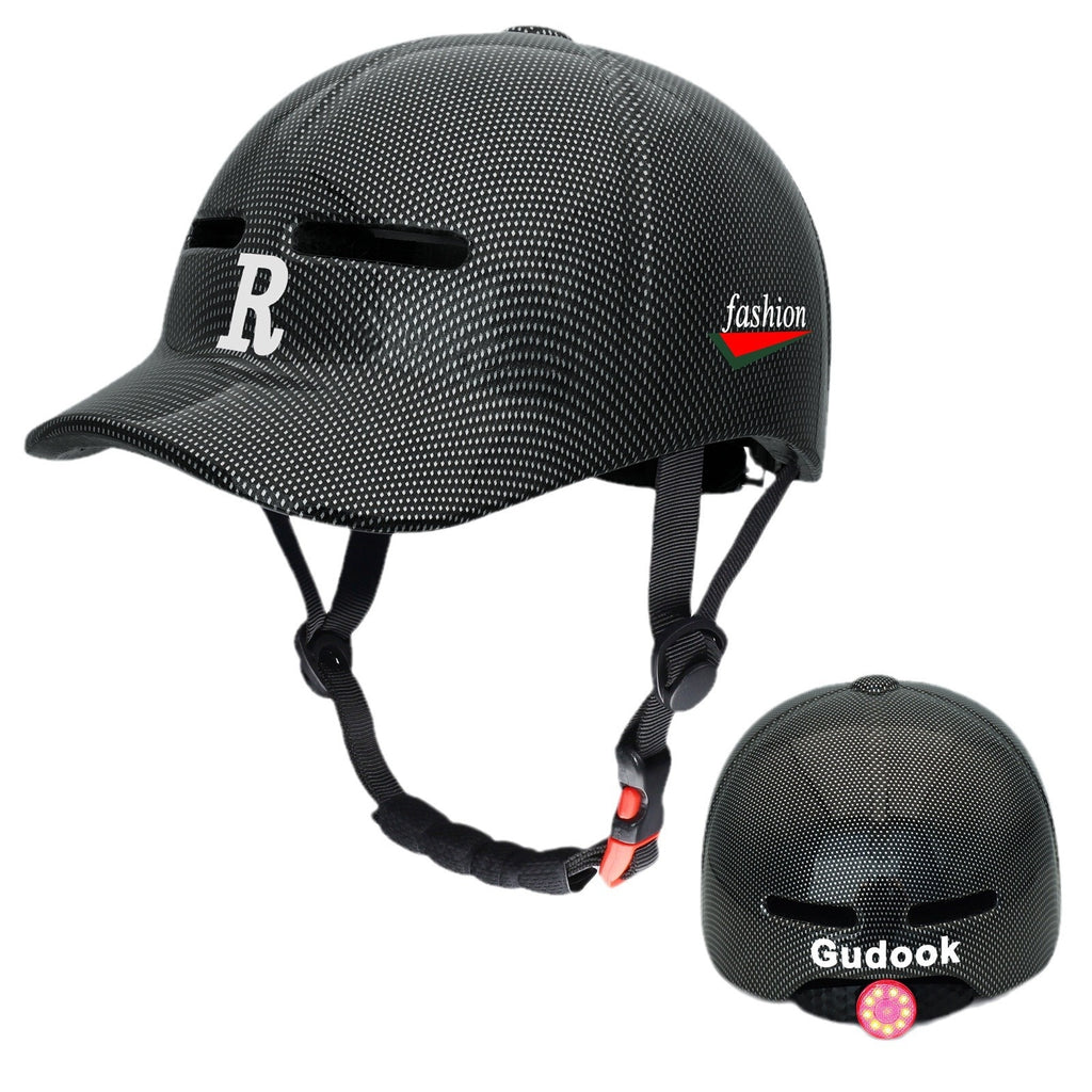 Duck Tongue Integrated Bicycle Helmet Warning Light