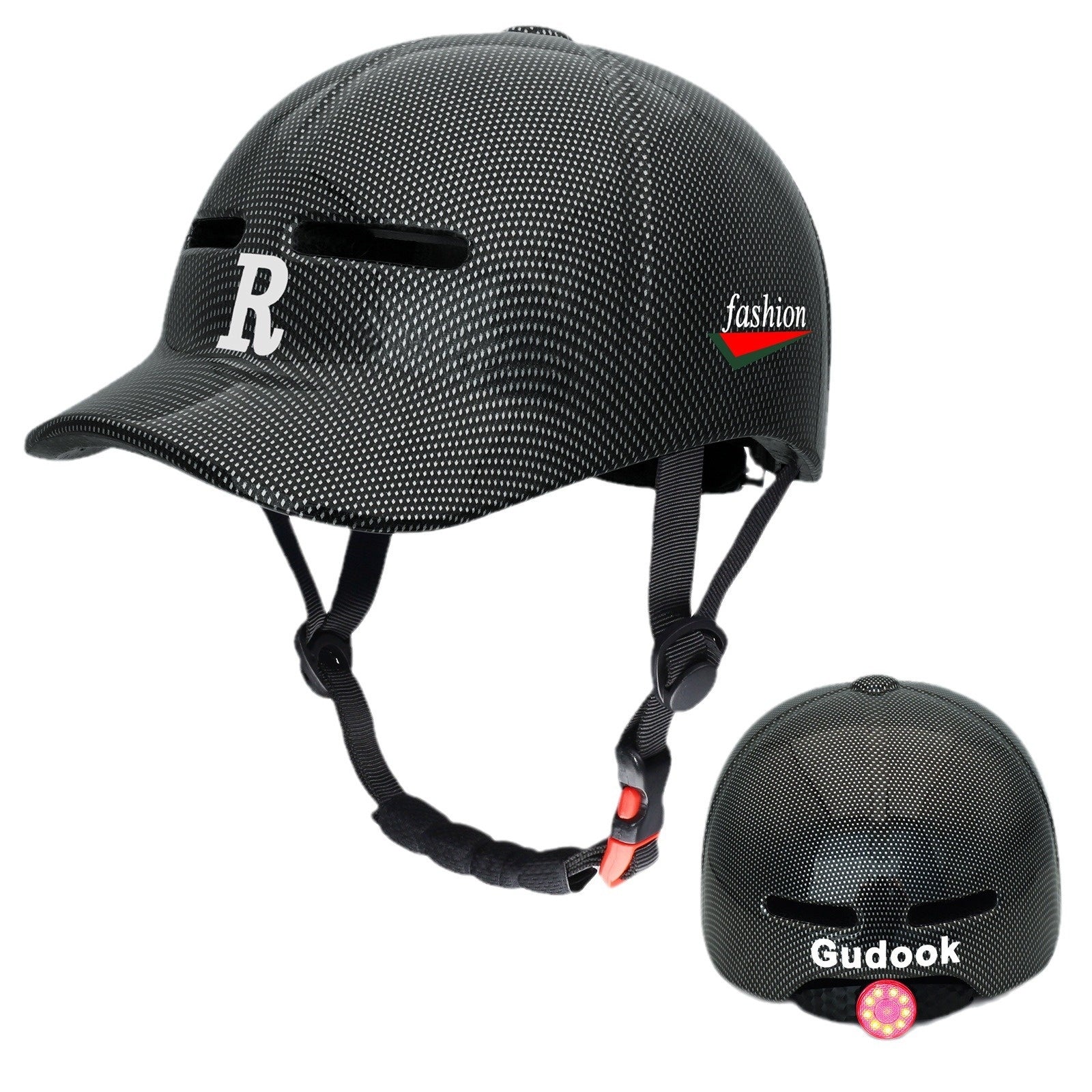 Duck Tongue Integrated Bicycle Helmet Warning Light