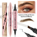 Double-tête 3D Micro-câble liquide à quatre fourches Crayon Eyeliner 2-en-un Double-purpo