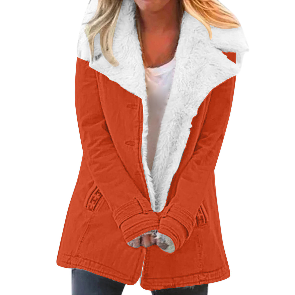 Manteau de coton chaud à manches longues à manches longues