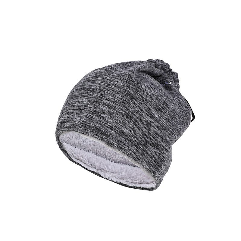 Outdoor Plush Bib Cold Proof and Warm Wool Hat Wind Proof and Fashionable