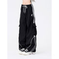 Drawstring Large-leg Relaxed-fit Cargo Joggers