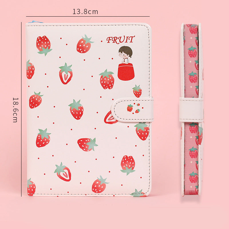 Fruit Print Notebook Planner Magnetic Buckle PU NoteBook Annuals Agenda Couleur Illustration