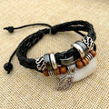 Bracelet en cuir tressé croisé
