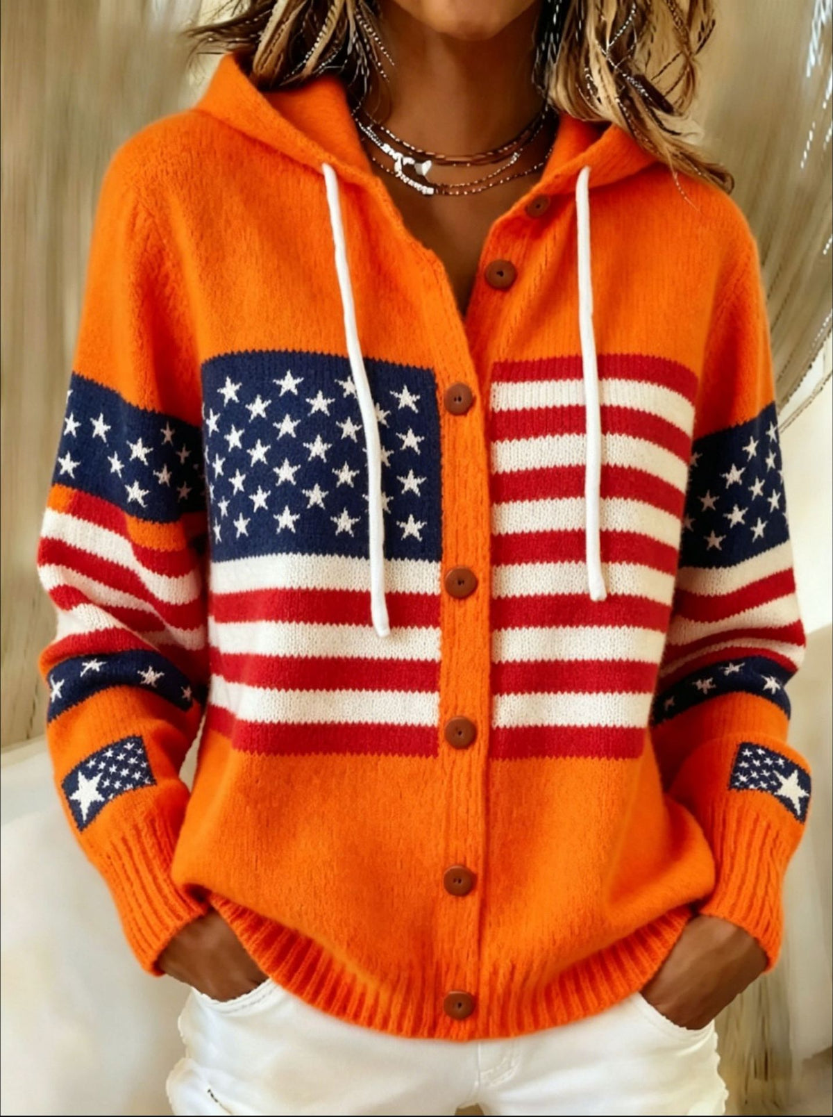 Laid-back de style américain Cardigan Hoodie