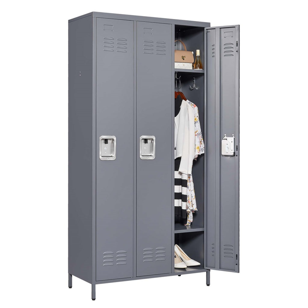 3 porte 72in H serrures métalliques avec serrure pour les employés
