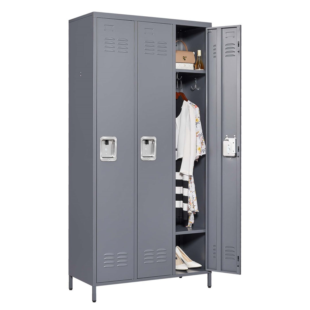 3 porte 72in H serrures métalliques avec serrure pour les employés