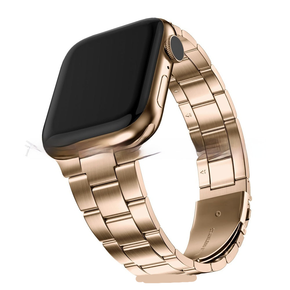 Bracelet de montre en acier inoxydable de petite taille à trois perles