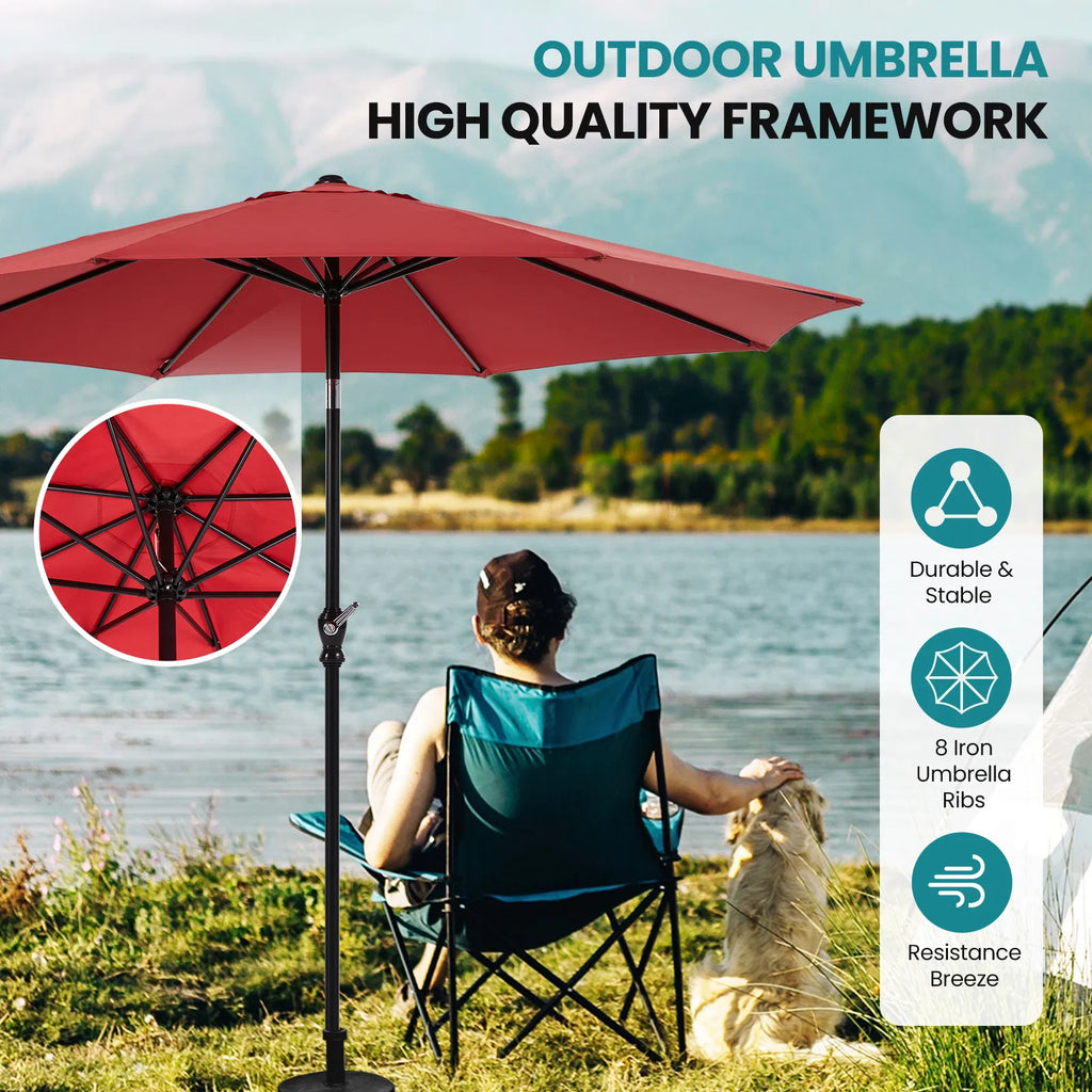 Parapluie extérieur Patio avec Tilt bouton poussoir et Crank