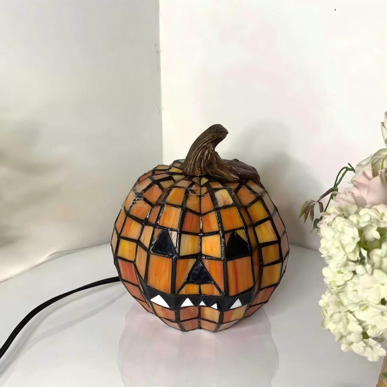Produit Tiffany style citrouille Halloween Lanterne