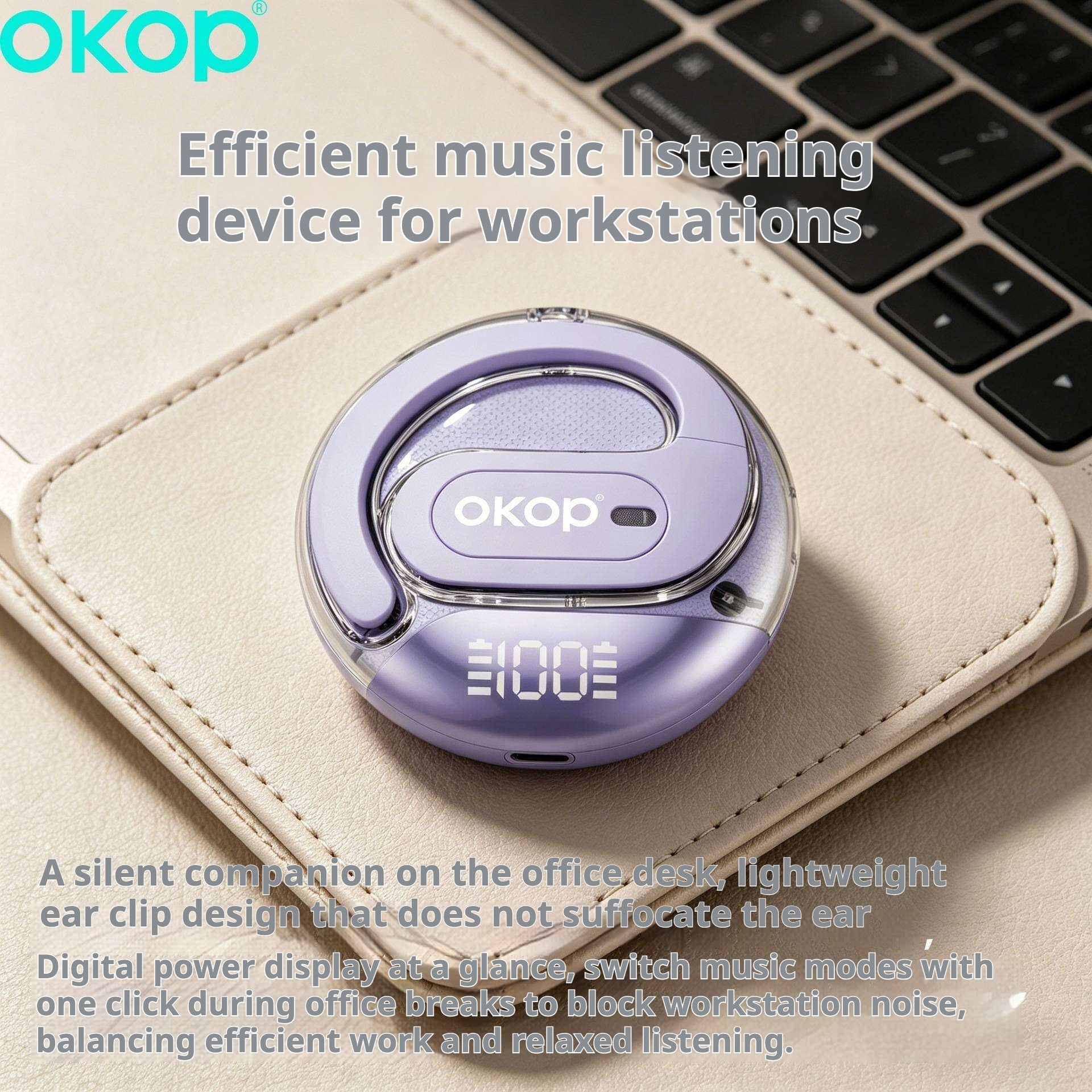 KP-207 Modèle sportif OWS Bluetooth d'écouteurs d'oreilles avec affichage numérique Non