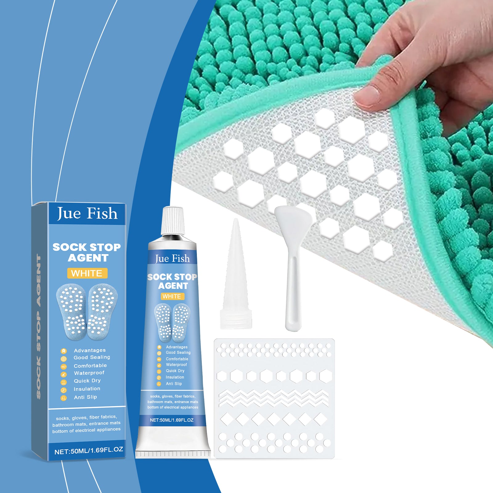 Ensemble adhésif antidérapant de chaussettes 1 Set1box