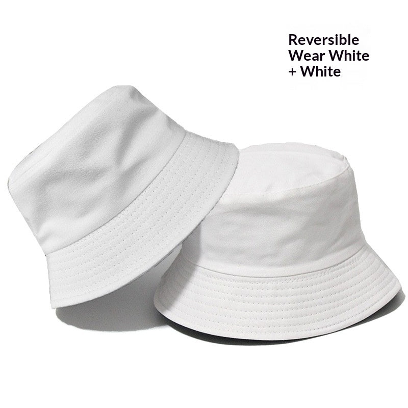 En stock Chapeau de pêcheur double face avec impression en option ou broderie