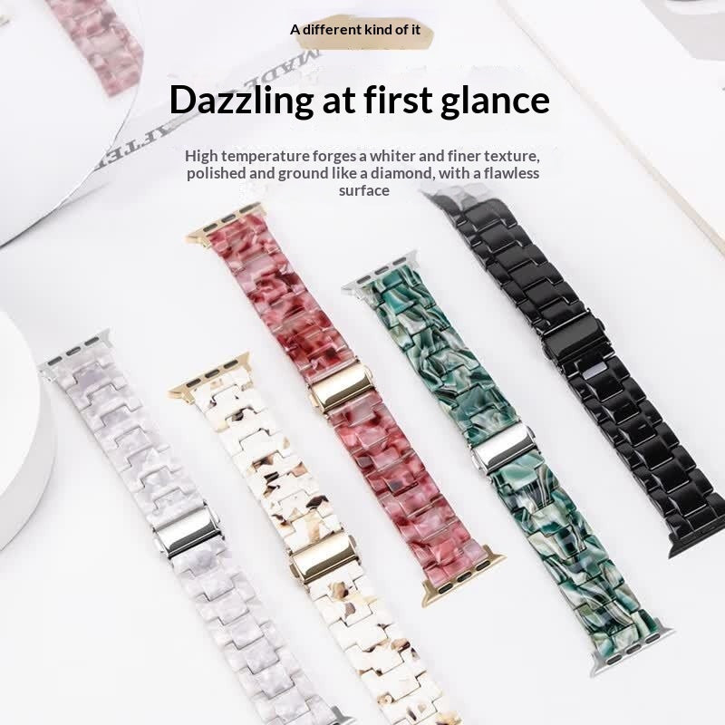 Bracelet de montre à trois maillons en résine compatible avec la montre