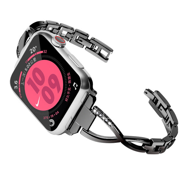 Bracelet de montre à lien X en métal mode