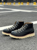 Hommes mi-à-haut en cuir véritable Dr Martens Bottes