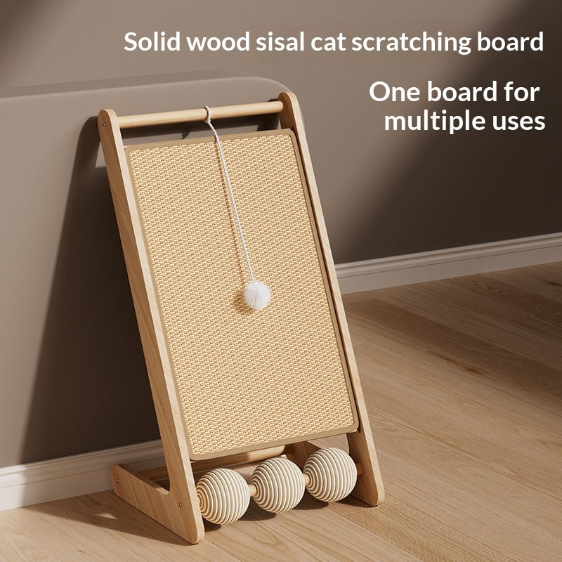 Bois massif droit Sisal Cat Scratching Postno Flaking