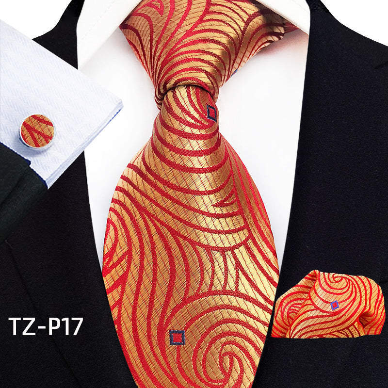 Mens Plaid formal Tie Pocket Square et Cufflinks Ensemble de trois pièces