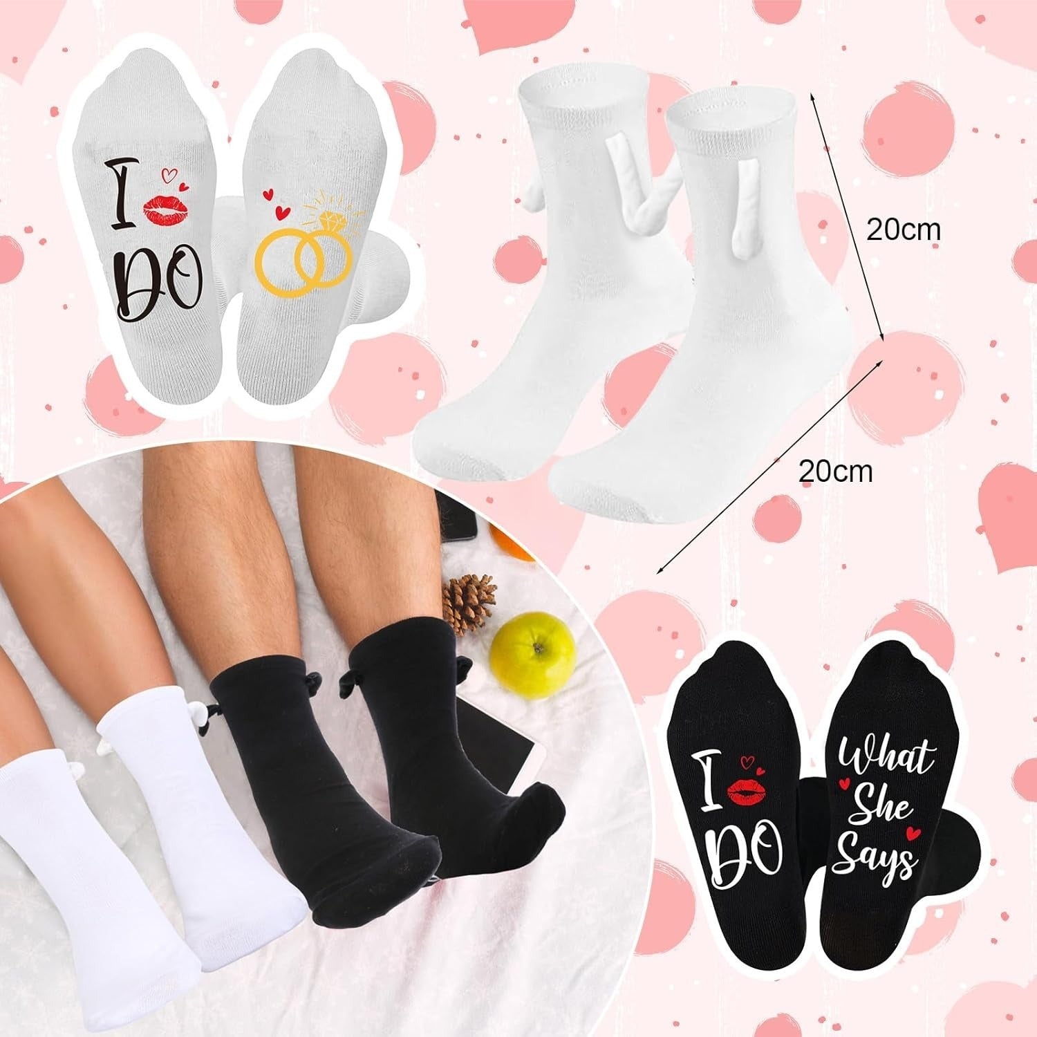 2 paires de chaussettes de mariage: Chaussettes amusantes