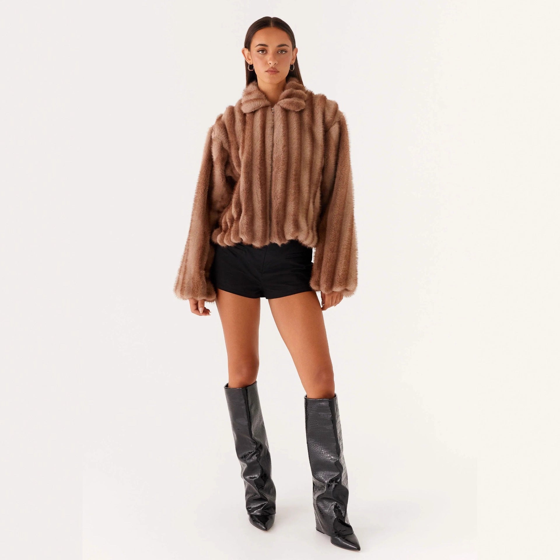 Manteau de fourrure écologique pour femmes