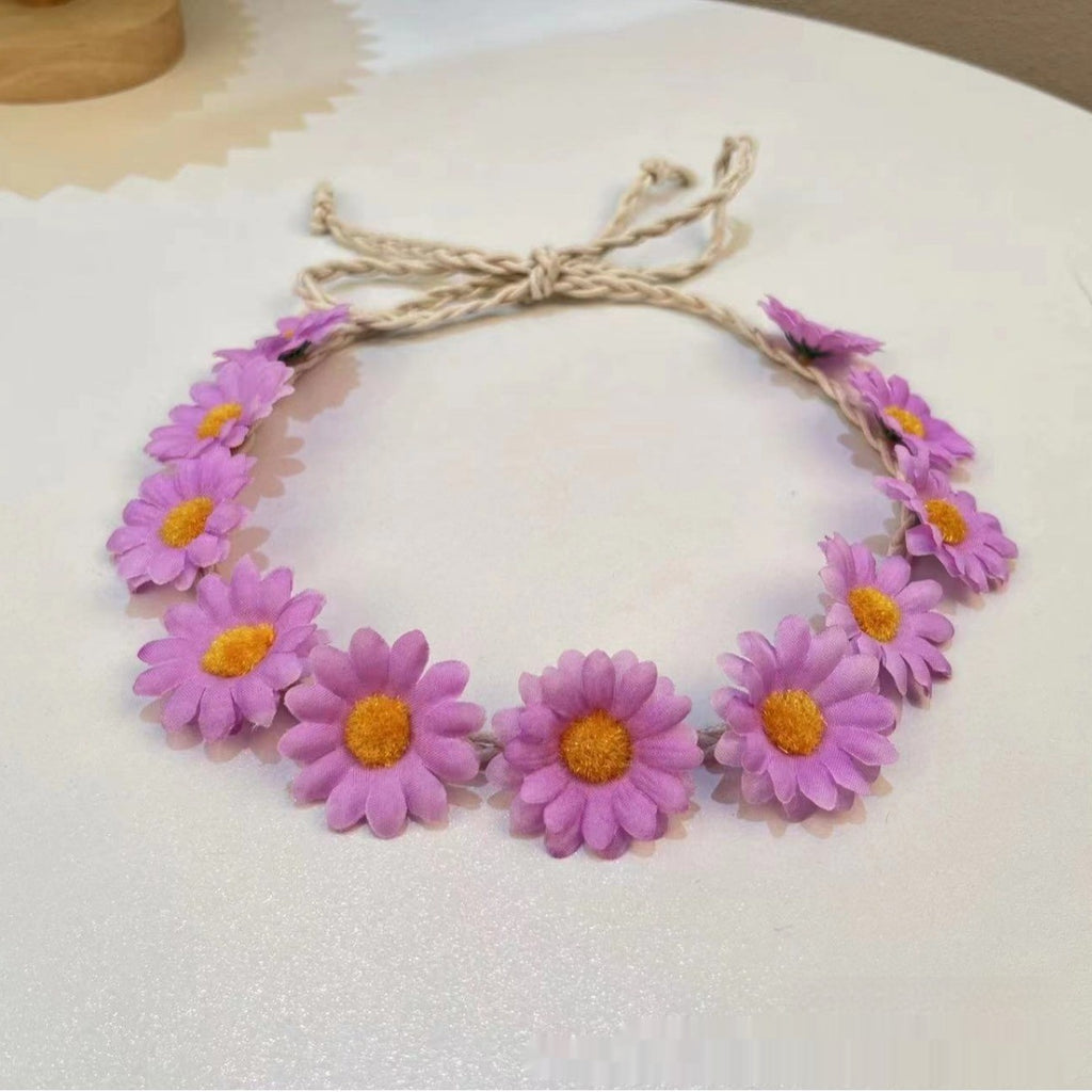 11 Simulation petite fleur de soleil Bohême vacances bord de mer Braid bande de cheveux pour les femmes