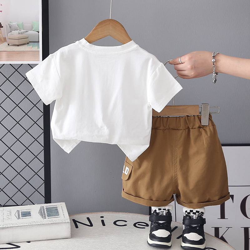 Top et shorts à manches courtes de style coréen pour bébés garçons