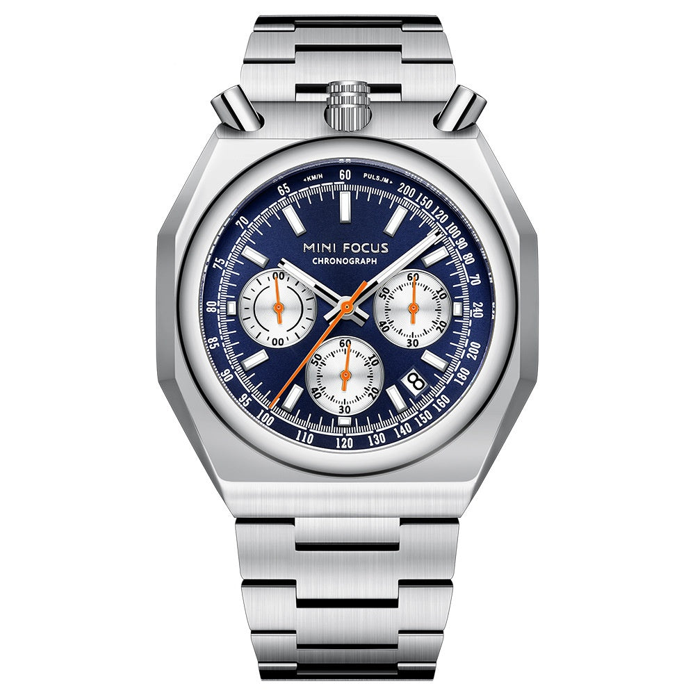 Ceinture en acier pour homme Rétro Montre Quartz multifonction