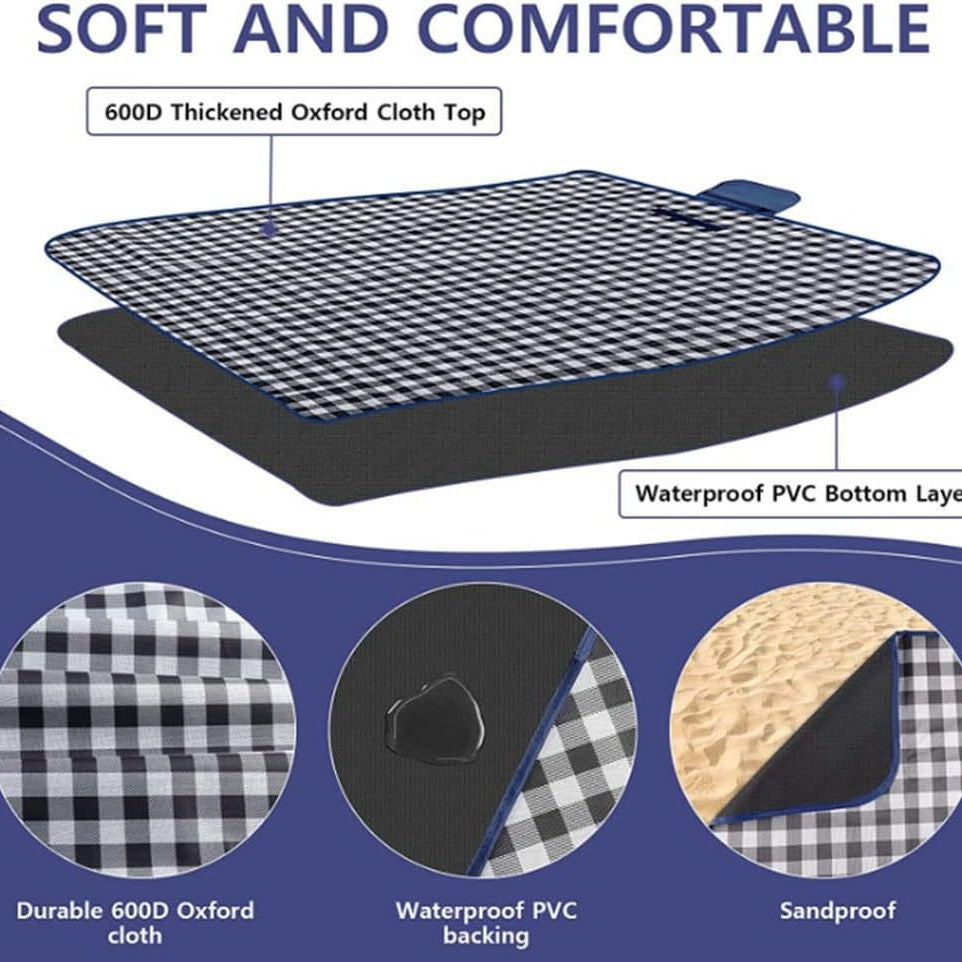 Tapis de pique-nique résistant à l'humidité pliable pour les sorties et les repas extérieurs