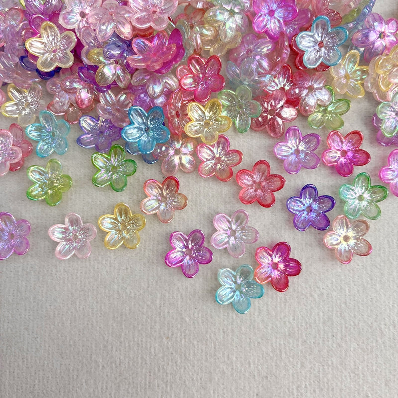 Graduent Perles Cinq-Petales Lumineuses Fleurs Acryliques