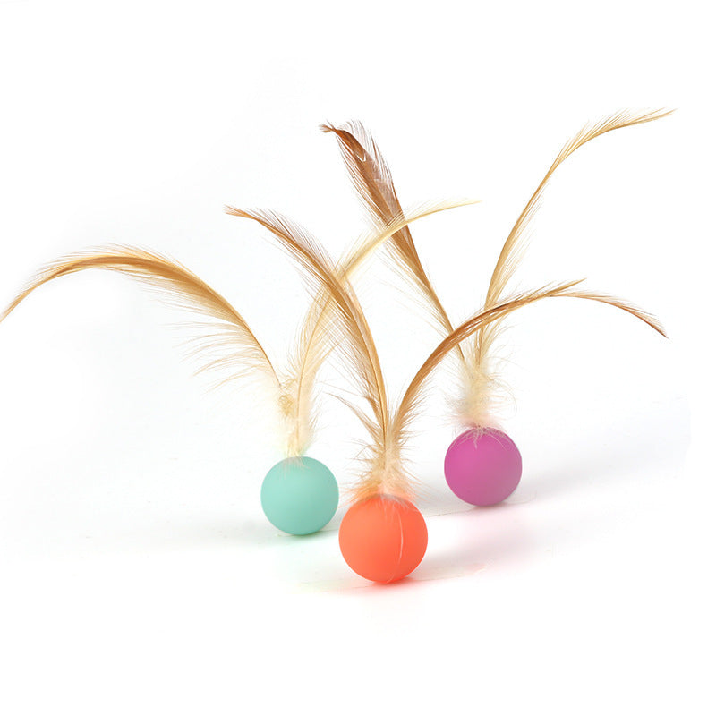 Jouets pour chats, Balles d'autodivertissement, Boules gonflables en plumes, Jouets pour chats, Jeu d'autodivertissement pour chats