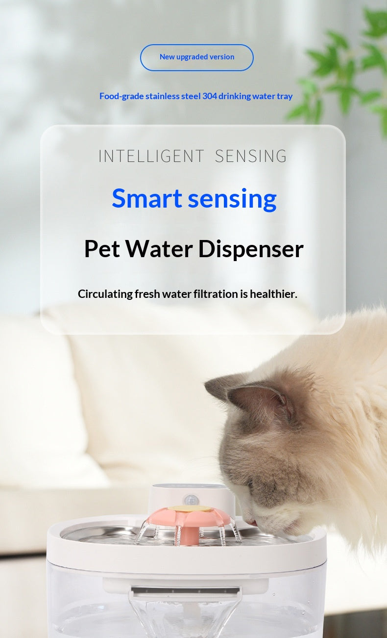 Fontaine d'eau pour animaux de compagnie filtrée par circulation intelligente