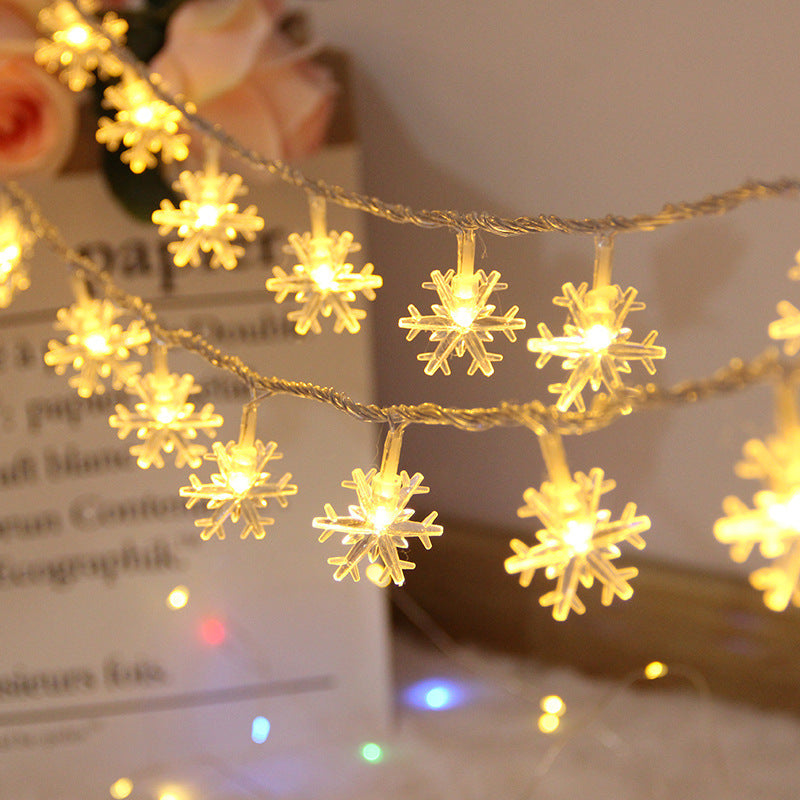 Décoration de chambre Chaîne d'éclairage de flocons de neige LED