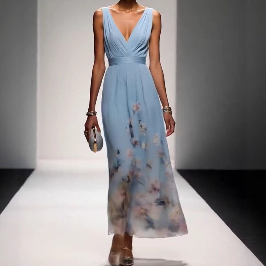 Robe élégante en col V du soir
