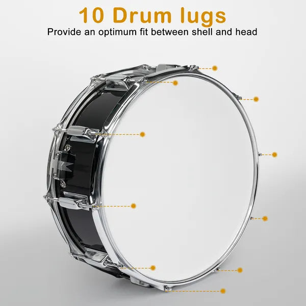 14 X 5.5in Ensemble de tambour avec support de tambour