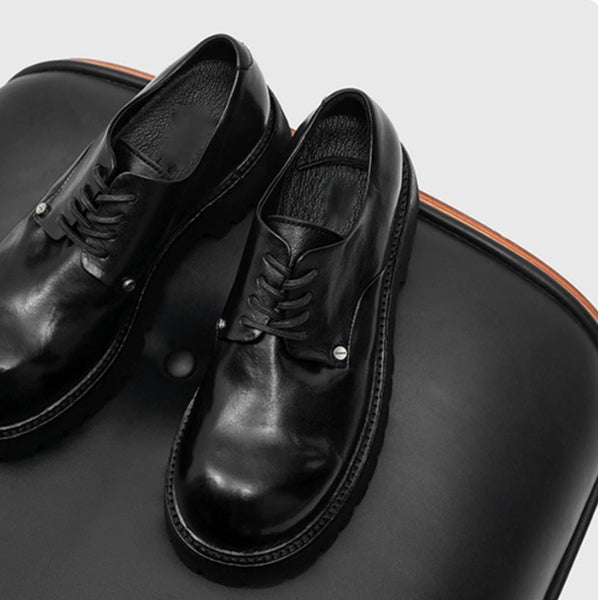 Hommes Commuter Casual Chaussures en cuir avec des semelles épaisses
